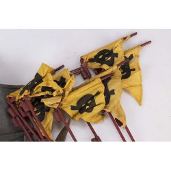 German WWII Pioneer Troops Mine &amp; Gas Warning Flag Set with Carry Case 