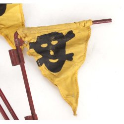 German WWII Pioneer Troops Mine &amp; Gas Warning Flag Set with Carry Case 