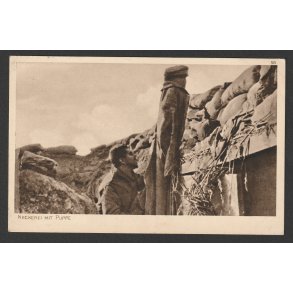 German WWI feldpost postcard - Neckerei mit Puppe