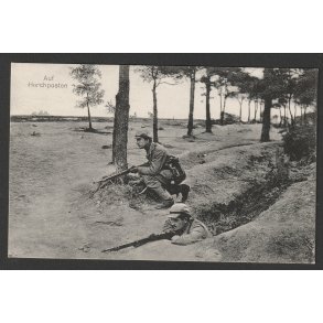 German WWI feldpost postcard - Auf Horchposten