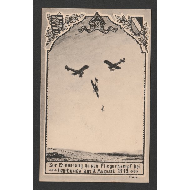 German WWI feldpost postcard - Dogfight