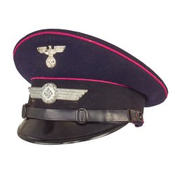 German WW2 Luftwaffe Airport Fire brigade visor cap wreath(Carl Halfar Factory find)