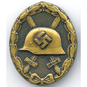 German WW2 Wound badge in black 1939 - Brass