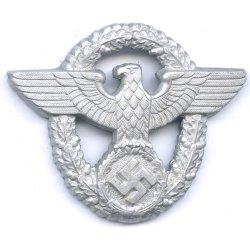 German WW2 Police Visor cap eagle in metal