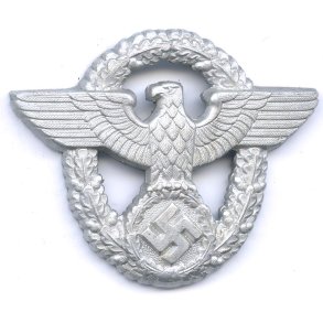 German WW2 Police Visor cap eagle in metal