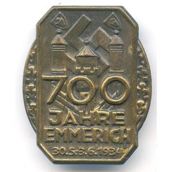 German WW2 700 year anniversary of the city Emmerich 1934 badge
