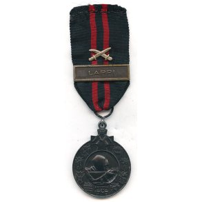 Finnish WW2  Winter War medal 1939-40 for Foreign volunteers with LAPPI clasp and swords