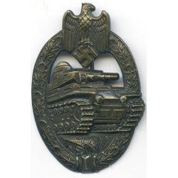 German WW2 Panzer Assault Badge  in Bronze 'A.S'