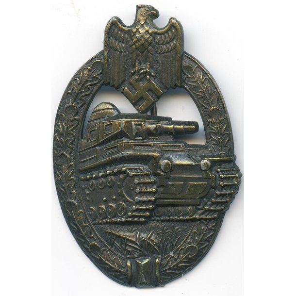 German WW2 Panzer Assault Badge  in Bronze 'A.S'