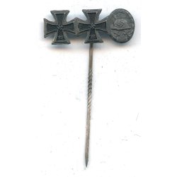 German WW2 Iron cross 1 &amp; 2nd class + Wound badge miniature stickpin