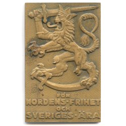 Finnish WWII Swedish Volunteer Corps Bronze Plaque (Svenska Frivilligk�ren 1939�1940)