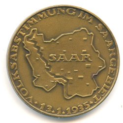 German WW2 The Saar is German forever plaque - Bronze - 