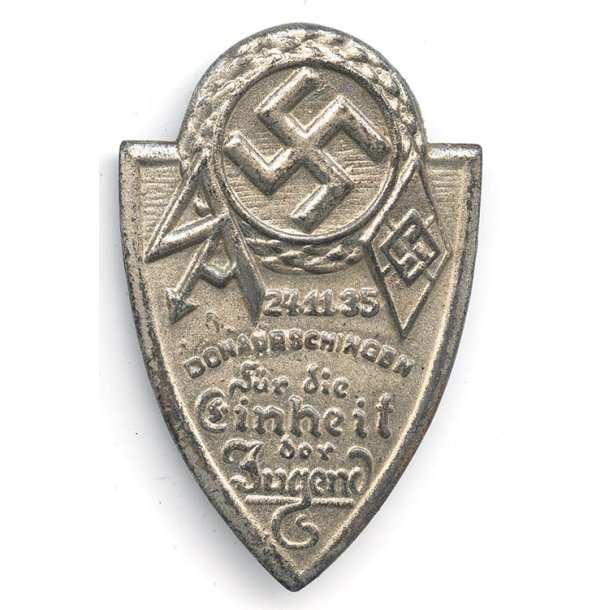 German WW2 1935 Hitler Youth / SA Event Badge � "F�r die Einheit der Jugend" (Donaueschingen)