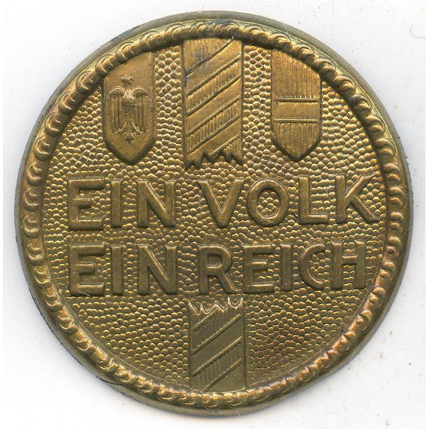Ein Volk, Ein Reich 1938 Unity with Austria Tinnie