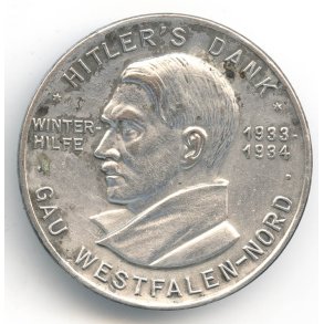 German WW2 Hitler's Dank Gau Westfalen-Nord badge