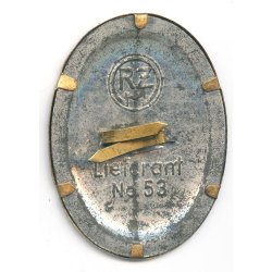German WW2 DAF visor cap insignia  'RZM 53'