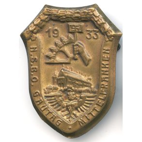 German WW2 NSBO Gautag Mittelfranken 1933 Day Badge