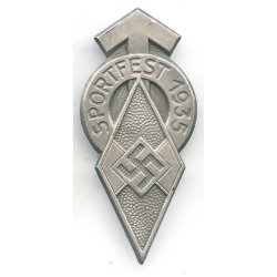 German WW2 1935 Hj Sports Festival Commemorative Badge 