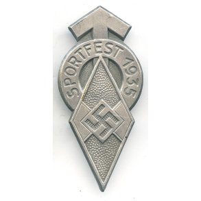 German WW2 1935 Hj Sports Festival Commemorative Badge 
