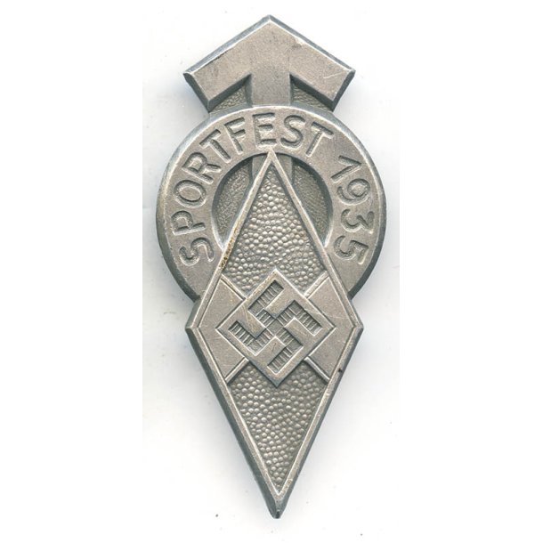 German WW2 1935 Hj Sports Festival Commemorative Badge 