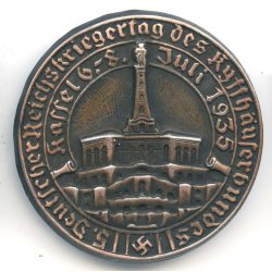 German WW2 Deutscher Reichskriegertag des Kyffhauserbundes Kassel 1935 badge