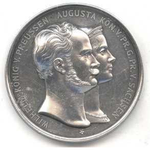 Germany, Kingdom of Prussia, silver commemorative coin for the silver wedding anniversary of Emperor Wilhelm & Augusta 1854