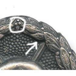German WW2 Wound badge in silver 1936-1939 'Legion Condor' 'Juncker'