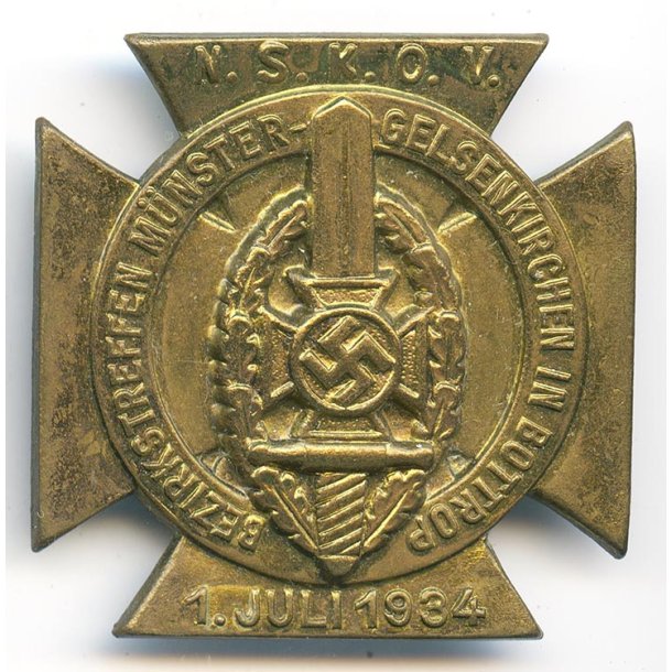 German WW2 NSKOV 1 July 1934 meeting badge