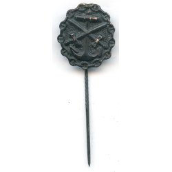 German WW1 Wound badge in black - Naval version -1914 - Stickpin