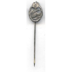 German WW2 Panzer assault badge in silver 16mm miniature