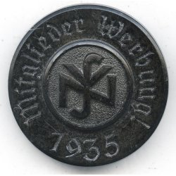German WW2 N.S.V 'Mitglieder Werbung' 1935 member's badge