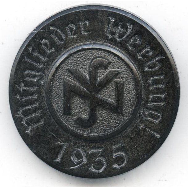 German WW2 N.S.V 'Mitglieder Werbung' 1935 member's badge