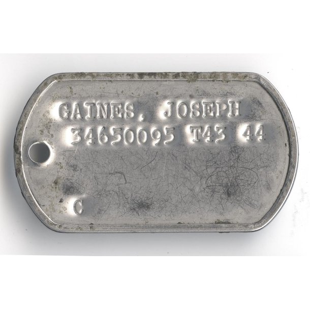 US WW2 Dog tag - Joseph Gaines
