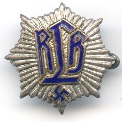 German WW2 RLB, first pattern, member's badge in silver