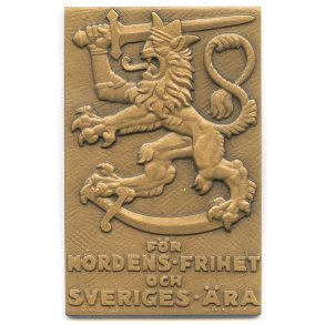 Finnish WWII Swedish Volunteer Corps Bronze Plaque (Svenska Frivilligk�ren 1939�1940)