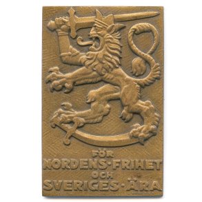 Finnish WWII Swedish Volunteer Corps Bronze Plaque (Svenska Frivilligk�ren 1939�1940)
