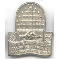 German WW2 Generalappell d. nordwestdeutschen Handwerks u. Gewerbes Hannover 1933 Day Badge