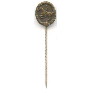 German WW2 Horse Rider's badge in bronze miniature 18 mm
