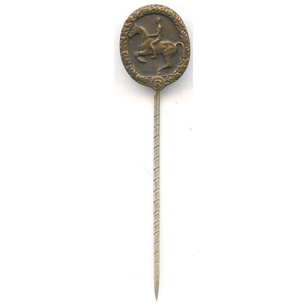 German WW2 Horse Rider's badge in bronze miniature 18 mm
