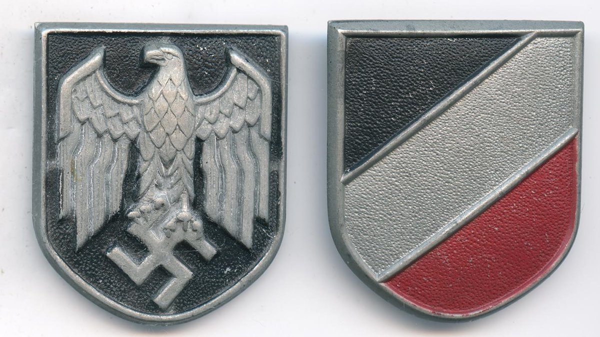 German WW2 Army Tropical pith helmet insignia set - German WW1-2 Metal ...
