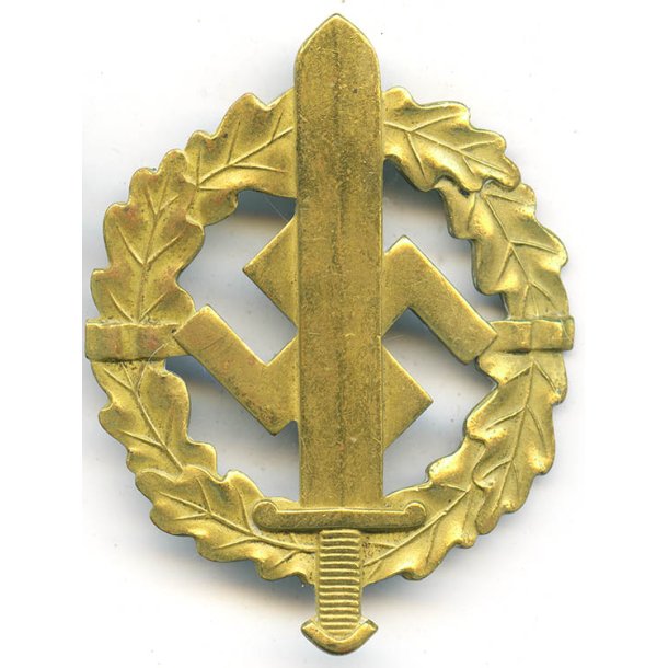 German WW2 SA Sports badge in Gold 'E.Schneider'