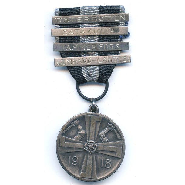 Finnish Commemorative Medal of the War of Liberation 1918 with 4 clasps - Published