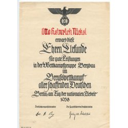 German WW2 HJ Trade competition award document group