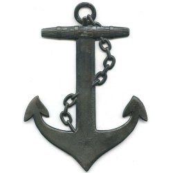 Navy anchor and chain metal decoration