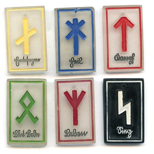 German WW2 WHW DJH Glass Runes Complete Set of 6