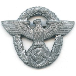 German WW2 Police Visor cap eagle in metal