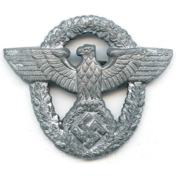 German WW2 Police Visor cap eagle in metal