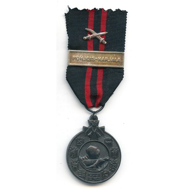 German WW2 Finnish Winter war medal with Swords 'POHJOIS-KARJALA'