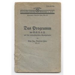 German WW2 Das Programm der N.S.D.A.P 1930 booklet