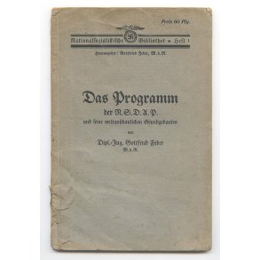 German WW2 Das Programm der N.S.D.A.P 1930 booklet
